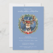 Winter Solstice Holiday Deer Red Berries Weihnacht Einladung (Vorderseite)