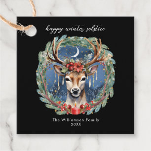 Winter Solstice Holiday Hirschkranz Weihnachten We Geschenkanhänger