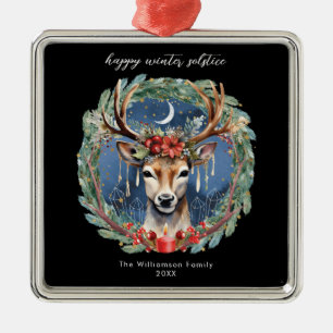 Winter Solstice Holiday Hirschkranz Weihnachten We Ornament Aus Metall