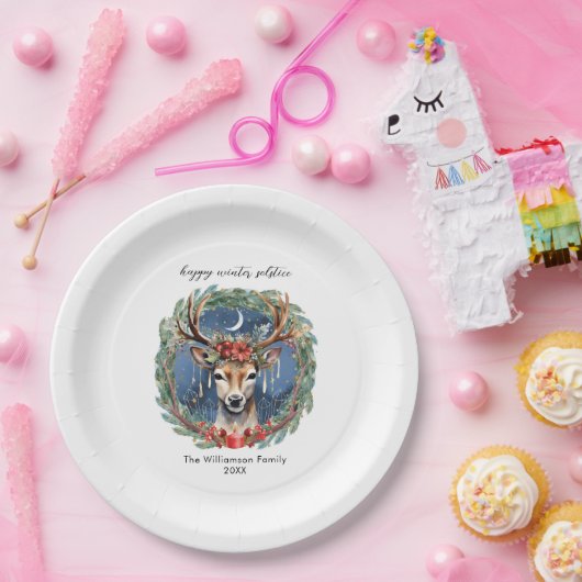 Winter Solstice Holiday Hirschkranz Weihnachten We Pappteller (Party)