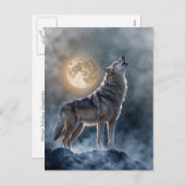 Winter Solstice Howling Wolf Moon Feiertagspostkarte (Vorne/Hinten)
