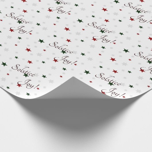 Winter Solstice Joy Red and Green Stars Geschenkpapier (Ecke)