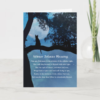 Winter Solstice Kitty Sessellift Urlaubskarte Dankeskarte