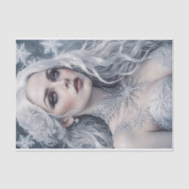 Winter Solstice Königin Silver Hair Cold Decoupage Seidenpapier