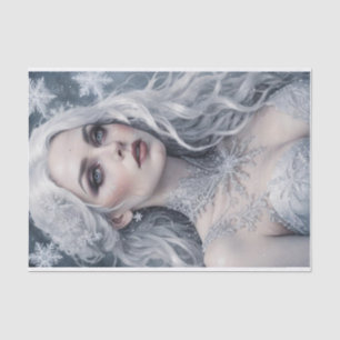 Winter Solstice Königin Silver Hair Cold Decoupage Seidenpapier