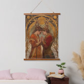 Winter Solstice Liebhaber von Tapisserien aus Holz Wandteppich Mit Holzrahmen (Schlafzimmer)