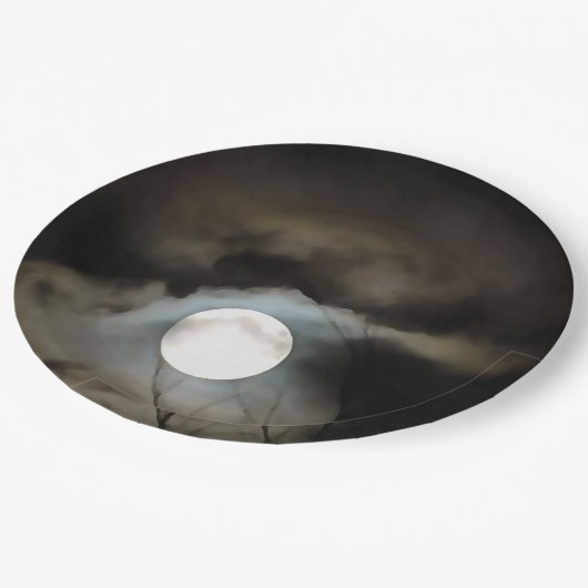 Winter Solstice Moon Celestie Art Pappteller (Schrägansicht)