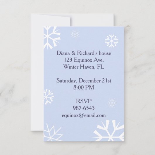 Winter Solstice-Party Einladung (Rückseite)