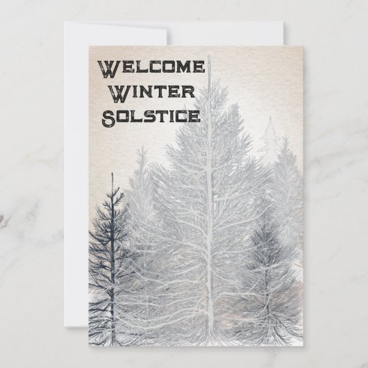Winter Solstice Party Einladung nackte Bäume (Vorderseite)