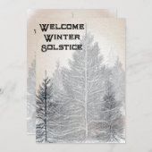 Winter Solstice Party Einladung nackte Bäume (Vorne/Hinten)