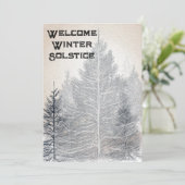 Winter Solstice Party Einladung nackte Bäume (Stehend Vorderseite)