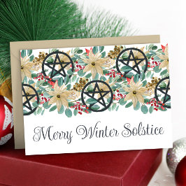 Winter Solstice Poinsettia Pentagramme Festivals W Karte