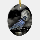 Winter Solstice Raven Crow Moon Pagan Keramik Ornament (Rechts)