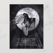 Winter Solstice Raven or Crow and Moon Weihnachten Postkarte (Vorderseite)