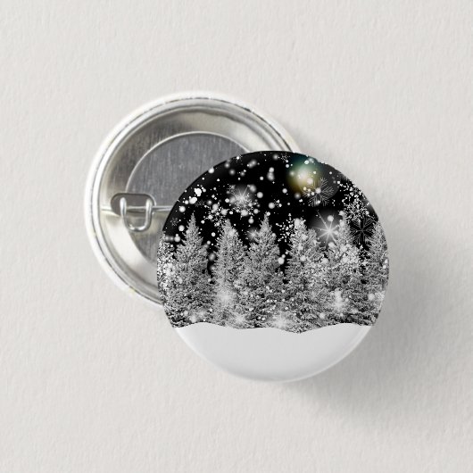 Winter Solstice Schneefall Button (Vorne & Hinten)