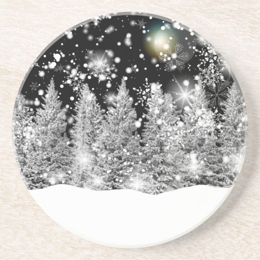 Winter Solstice Schneefall Getränkeuntersetzer (Vorne)