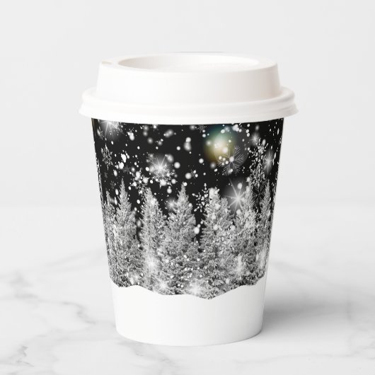 Winter Solstice Schneefall Pappbecher (Rückseite)