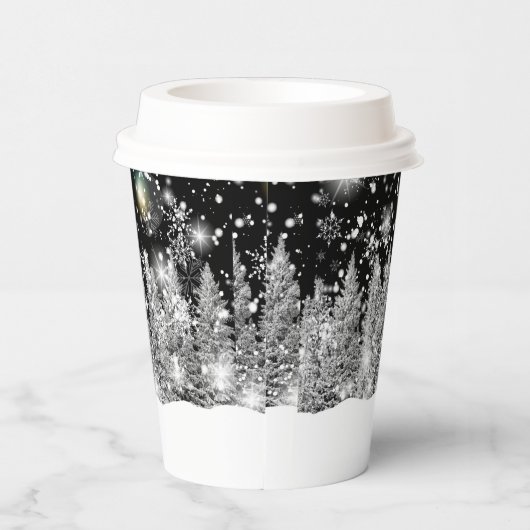 Winter Solstice Schneefall Pappbecher (Rechts)