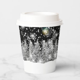 Winter Solstice Schneefall Pappbecher