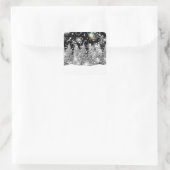 Winter Solstice Schneefall Quadratischer Aufkleber (Tasche)