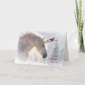 Winter Solstice Segen Einhorn Kardinal Karte (Vorderseite)