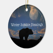 Winter Solstice Segen für Bären und Mond Keramik Ornament (Links)