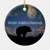 Winter Solstice Segen für Bären und Mond Keramik Ornament (Hinten)