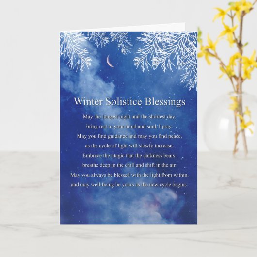 Winter Solstice Segen Gedicht Karte (Gelbe Blume)
