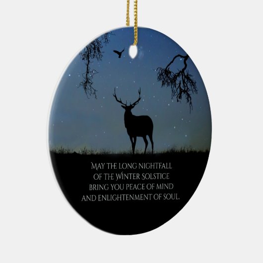 Winter Solstice Segen mit Elk und Raven Keramik Ornament (Rechts)