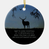 Winter Solstice Segen mit Elk und Raven Keramik Ornament (Vorne)