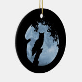 Winter Solstice Segen mit Eule und Mond Keramik Ornament (Rechts)