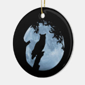 Winter Solstice Segen mit Eule und Mond Keramik Ornament (Links)