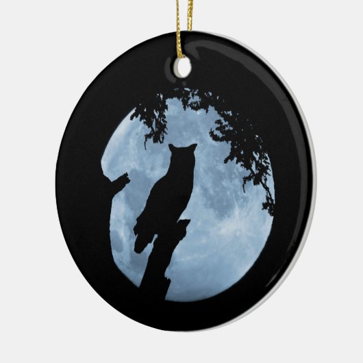 Winter Solstice Segen mit Eule und Mond Keramik Ornament (Links)
