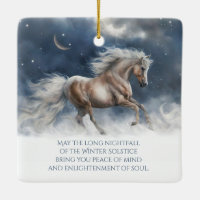Winter Solstice Segen Pferd Schnee Crescent Mond