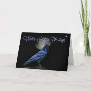 Winter Solstice Segen Raven Crow Moon Card Feiertagskarte