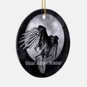 Winter Solstice Segen Raven oder Crow Moon Pagan Keramik Ornament (Rechts)
