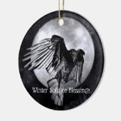 Winter Solstice Segen Raven oder Crow Moon Pagan Keramik Ornament (Links)