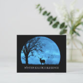 Winter Solstice Segings Oak Tree Moon Elk Postkarte (Stehend Vorderseite)