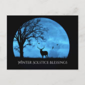 Winter Solstice Segings Oak Tree Moon Elk Postkarte (Vorderseite)
