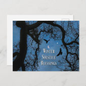 Winter Solstice Segings Raven Oak Tree Moon Postkarte (Vorne/Hinten)