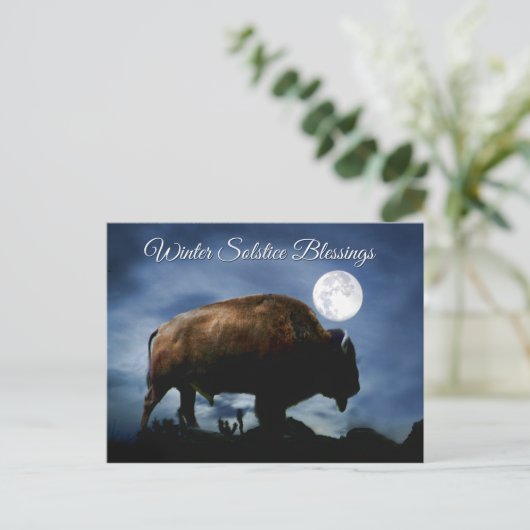 Winter Solstice Segnungen Buffalo Postkarten (Stehend Vorderseite)