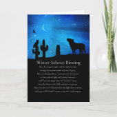 Winter Solstice Sessing Südwestliches Coyote Owl Karte (Vorderseite)