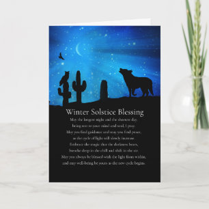 Winter Solstice Sessing Südwestliches Coyote Owl Karte