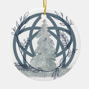 Winter Solstice Snow Glitzer Individuelle Name Keramik Ornament
