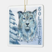 Winter Solstice Snow Leopard Keramikornament (Links)