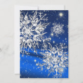Winter Solstice Snowflake Flake Blue Einladung (Rückseite)