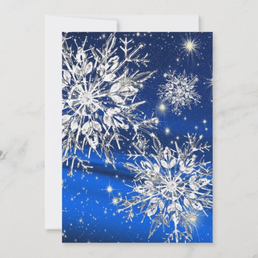 Winter Solstice Snowflake Flake Blue Einladung (Rückseite)