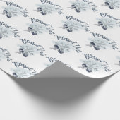 Winter Solstice Snowflake Weihnachten Navy & White Geschenkpapier (Ecke)