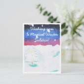 Winter Solstice Snowy Scene Weihnachten Postkarte (Stehend Vorderseite)