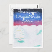 Winter Solstice Snowy Scene Weihnachten Postkarte (Vorne/Hinten)